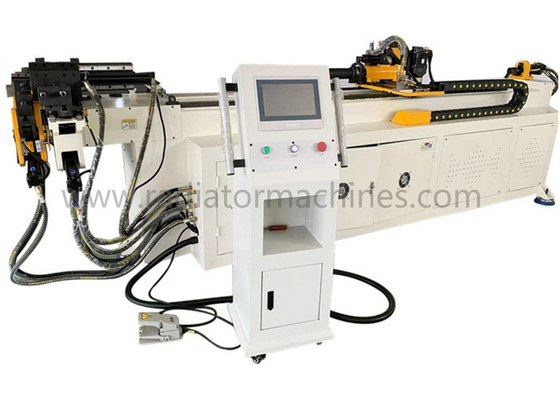 उच्च भार द्रव्यमान पूर्ण स्वचालित पाइप झुकने मशीन DW50CNC-2A1S आयत और गोल पाइप